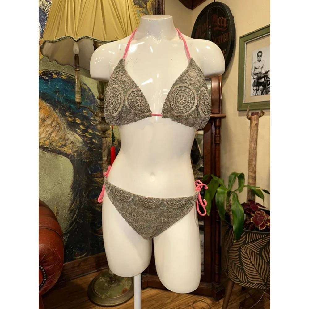 Xhilaration Bikini Women's XL Green and Pink